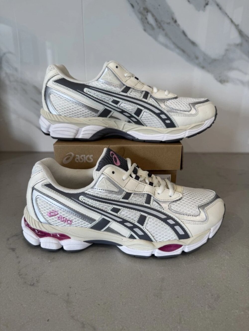 Women's ASICS Gel-NYC 2055 Running Shoes - Cream Carbon Pink 1203A542-101